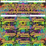 Custom Black Neon Green-Hot Pink 3D Pattern Trippy Psychedelic Geometric Hockey Lace Neck Jersey