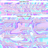 Custom Light Purple Pink Blue-White 3D Pattern Trippy Psychedelic Fluid Trendy Holographic Vaporwave Style Hockey Lace Neck Jersey