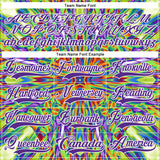 Custom Black Purple Green Orange-White 3D Pattern Trippy Psychedelic Geometric Hockey Lace Neck Jersey