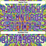Custom Black Purple Green Orange-White 3D Pattern Trippy Psychedelic Geometric Hockey Lace Neck Jersey