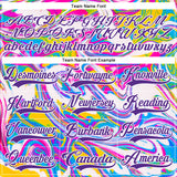 Custom White Purple Yellow Pink-Blue 3D Pattern Trippy Psychedelic Fluid Hockey Lace Neck Jersey