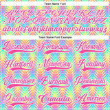 Custom White Pink Green Yellow-Purple 3D Pattern Trippy Psychedelic Neon Hockey Lace Neck Jersey