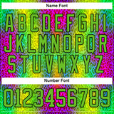 Custom Aurora Green Pink Black-White 3D Pattern Leopard Print Neon Hockey Lace Neck Jersey