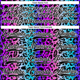 Custom Pink Black Blue-White 3D Pattern Leopard Print Neon Hockey Lace Neck Jersey