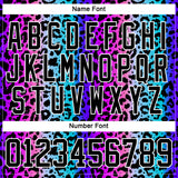 Custom Pink Black Blue-White 3D Pattern Leopard Print Neon Hockey Lace Neck Jersey