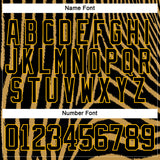 Custom Old Gold Black Gold-White 3D Pattern Zebra Print Hockey Lace Neck Jersey