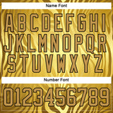 Custom Yellow Old Gold Black-White 3D Pattern Zebra Print Hockey Lace Neck Jersey
