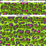 Custom Neon Green Pink Black-White 3D Pattern Leopard Print Neon Hockey Lace Neck Jersey