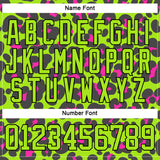 Custom Neon Green Pink Black-White 3D Pattern Leopard Print Neon Hockey Lace Neck Jersey