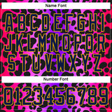 Custom Purple Navy Pink-Gold 3D Pattern Leopard Print Neon Hockey Lace Neck Jersey