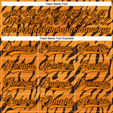 Custom Bay Orange Black 3D Pattern Tiger Print Neon Hockey Lace Neck Jersey