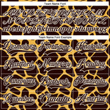 Custom Brown White 3D Pattern Giraffe Print Neon Hockey Lace Neck Jersey