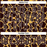 Custom Brown White 3D Pattern Giraffe Print Neon Hockey Lace Neck Jersey