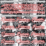 Custom Black White-Red 3D Pattern Snake Skin Print Hockey Lace Neck Jersey