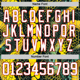 Custom Black White Yellow-Red 3D Pattern Snake Skin Print Hockey Lace Neck Jersey