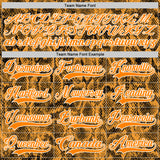 Custom Bay Orange Black-White 3D Pattern Snake Skin Print Hockey Lace Neck Jersey