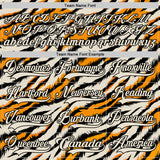 Custom Cream Orange-Black 3D Pattern Tiger Stripes Print Hockey Lace Neck Jersey