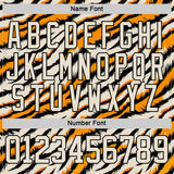 Custom Cream Orange-Black 3D Pattern Tiger Stripes Print Hockey Lace Neck Jersey