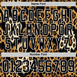 Custom Black Brown Cream-White 3D Pattern Leopard Print Hockey Lace Neck Jersey