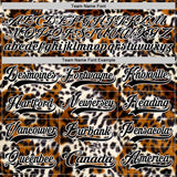Custom Black Brown Cream-White 3D Pattern Leopard Print Hockey Lace Neck Jersey