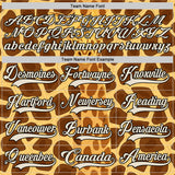 Custom Yellow Cream Brown-Black 3D Pattern Giraffe Print Hockey Lace Neck Jersey