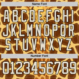 Custom Yellow Cream Brown-Black 3D Pattern Giraffe Print Hockey Lace Neck Jersey