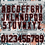 Custom White Black Blue-Red 3D Pattern Leopard Hockey Lace Neck Jersey