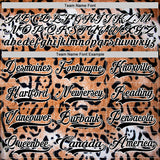 Custom Brown Black-White 3D Pattern Leopard Print Hockey Lace Neck Jersey