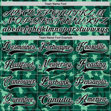 Custom Green Black-White 3D Pattern Leopard Print Hockey Lace Neck Jersey