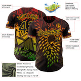 Custom Brown Black Red-Gold 3D Pattern Design Black History Month Africa Tribal Authentic Baseball Jersey