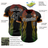 Custom Black Red Yellow Green-White 3D Pattern Design Black History Month Africa Tribal Authentic Baseball Jersey