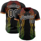 Custom Black Red Yellow Green-White 3D Pattern Design Black History Month Africa Tribal Authentic Baseball Jersey