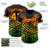 Custom Black Gold Red-Green 3D Pattern Design Black History Month Africa Tribal Authentic Baseball Jersey