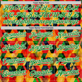 Custom Red Grass Green Yellow-White 3D Pattern Design Black History Month Abstract Geometric Authentic Baseball Jersey