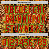 Custom Brown Red Gold-Grass Green 3D Pattern Design Black History Month Animal Print Authentic Baseball Jersey