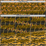 Custom Black Gold Green-Red 3D Pattern Design Black History Month African Ethnicity Style Animal Print Authentic Baseball Jersey