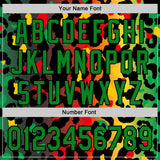 Custom Black Grass Green Yellow-Red 3D Pattern Design Black History Month African Ethnicity Style Animal Print Authentic Baseball Jersey