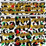 Custom White Gold Black Green-Red 3D Pattern Design Black History Month Animal Print Authentic Baseball Jersey