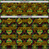 Custom Black Green Red-Gold 3D Pattern Design Black History Month African Ethnicity Style Abstract Geometric Authentic Baseball Jersey