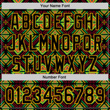 Custom Black Green Red-Gold 3D Pattern Design Black History Month African Ethnicity Style Abstract Geometric Authentic Baseball Jersey