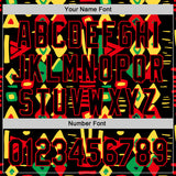 Custom Black Fire Red Green-Yellow 3D Pattern Design Black History Month African Ethnicity Style Abstract Geometric Authentic Baseball Jersey