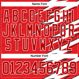 Custom Red Black-White 3D Pattern Lightning Hockey Lace Neck Jersey