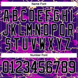 Custom Purple Black Cream-White 3D Pattern Lightning Hockey Lace Neck Jersey