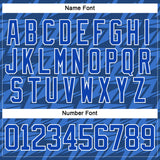 Custom Thunder Blue White 3D Pattern Lightning Hockey Lace Neck Jersey