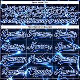 Custom Navy Royal-White 3D Pattern Lightning Hockey Lace Neck Jersey
