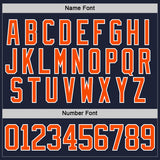 Custom Navy Orange Purple Pink-White 3D Pattern Plaid Hockey Jersey