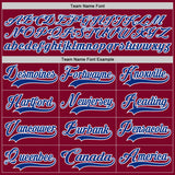 Custom Maroon Royal Orange Black-White 3D Pattern Plaid Hockey Jersey