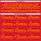 Custom Red Black-Gold 3D Pattern Plaid Hockey Jersey