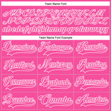 Custom Pink White 3D Pattern Plaid Hockey Jersey