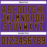 Custom Purple Brown Gold Blue Light Yellow-White 3D Pattern Plaid Hockey Jersey